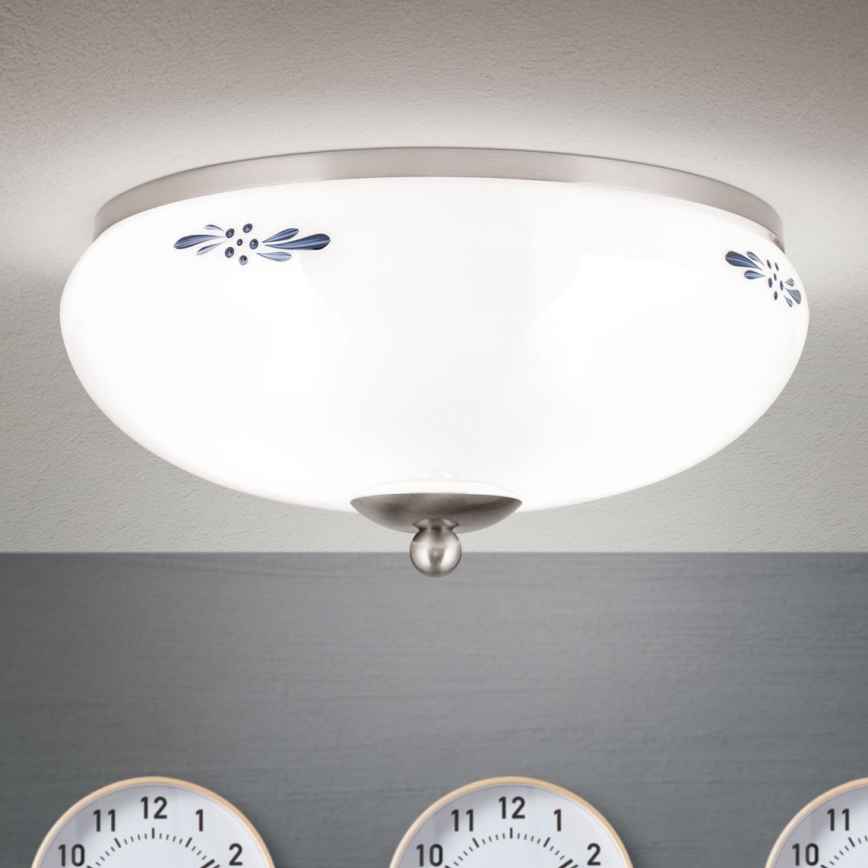 Laevalgusti LANDHAUS 2xE27/60W/230V d. 28 cm matt kroom/valge
