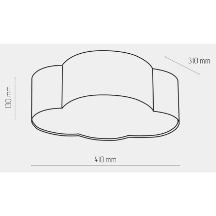 Laevalgusti lastetuppa CLOUD MINI 2xE27/15W/230V hall