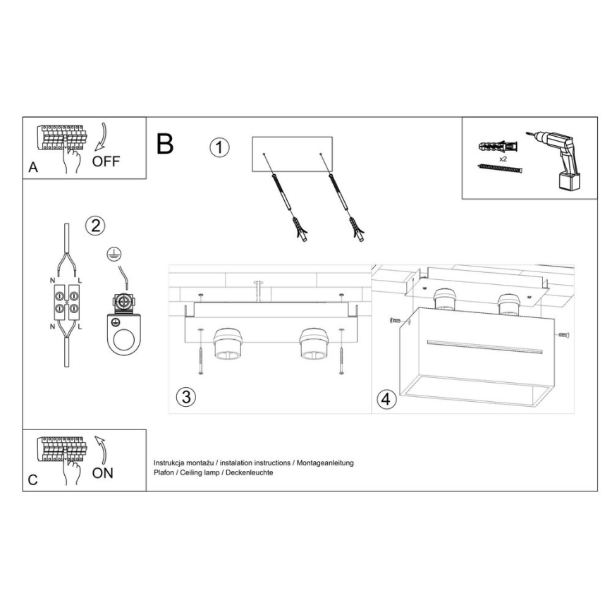 Laevalgusti LOBO 2xGU10/40W/230V hall