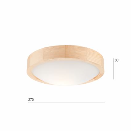 Laevalgusti NATURAL SLIM 1xE27/60W/230V Ø 27 cm mänd