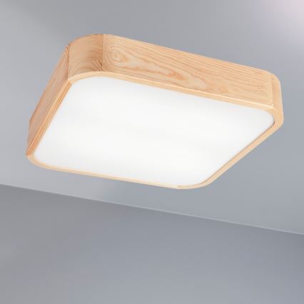 Laevalgusti NATURAL SQUARE 4xE27/15W/230V 45x45 cm mänd