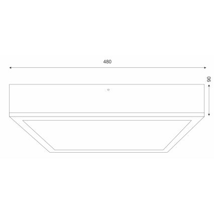 Laevalgusti NATURAL SQUARE 4xE27/15W/230V 48x48 cm mänd/must