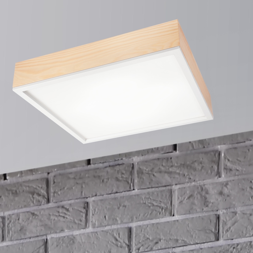 Laevalgusti NATURAL SQUARE 4xE27/15W/230V 48x48 cm mänd/valge