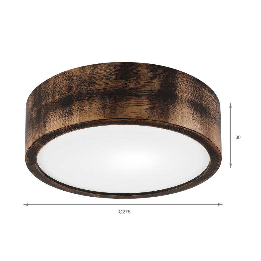 Laevalgusti OAK SMOKY 1xE27/15W/230V ø 27,5 cm tamm/tumepruun