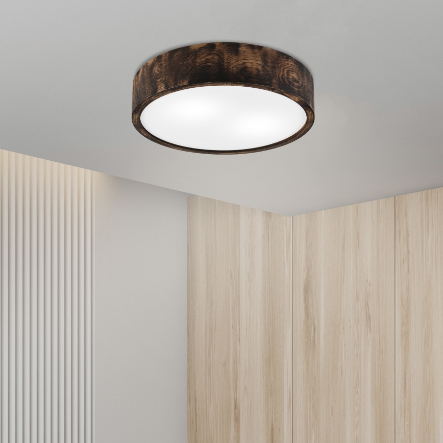Laevalgusti OAK SMOKY 2xE27/15W/230V ø 37,5 cm tamm/tumepruun