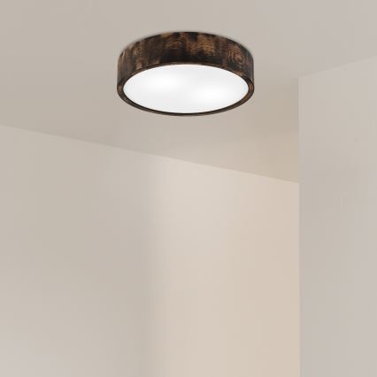 Laevalgusti OAK SMOKY 2xE27/15W/230V ø 37,5 cm tamm/tumepruun