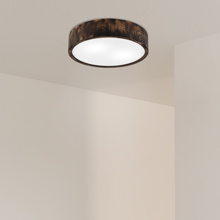Laevalgusti OAK SMOKY 2xE27/15W/230V ø 37,5 cm tamm/tumepruun