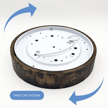 Laevalgusti OAK SMOKY 2xE27/15W/230V ø 37,5 cm tamm/tumepruun