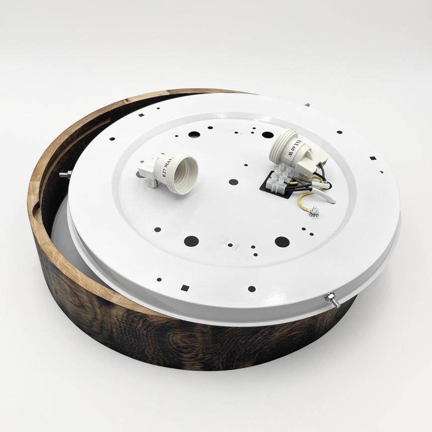 Laevalgusti OAK SMOKY 2xE27/15W/230V ø 37,5 cm tamm/tumepruun
