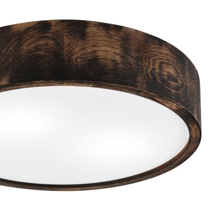 Laevalgusti OAK SMOKY 2xE27/15W/230V ø 37,5 cm tamm/tumepruun