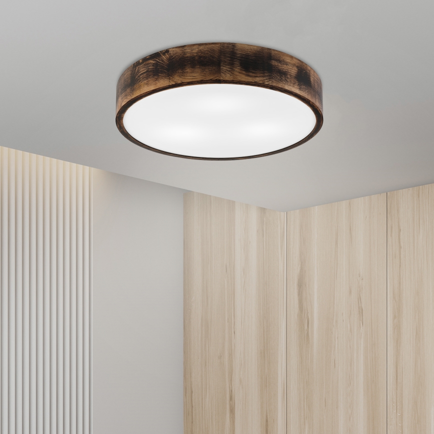 Laevalgusti OAK SMOKY 3xE27/15W/230V ø 47,5 cm tamm/tumepruun