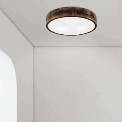 Laevalgusti OAK SMOKY 3xE27/15W/230V ø 47,5 cm tamm/tumepruun