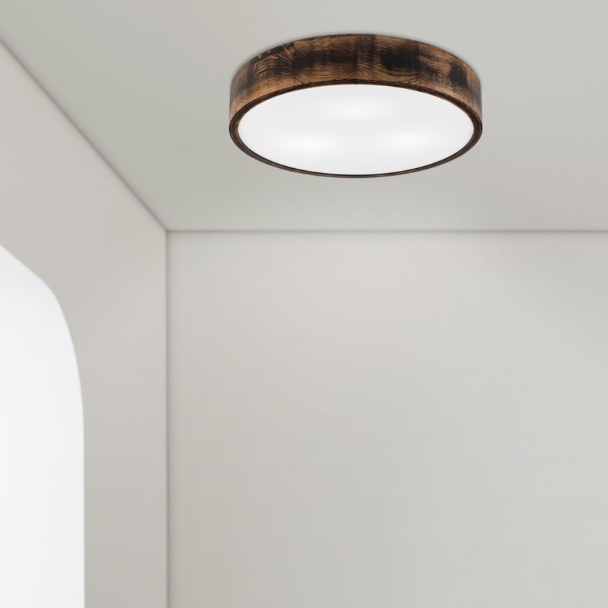 Laevalgusti OAK SMOKY 3xE27/15W/230V ø 47,5 cm tamm/tumepruun