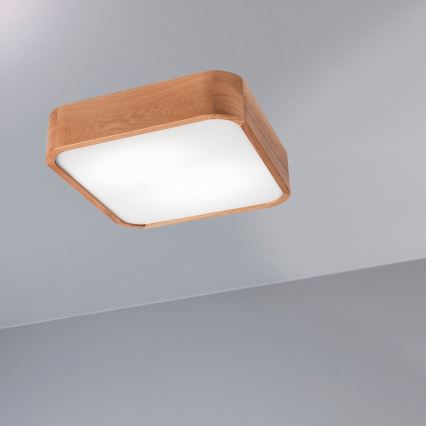 Laevalgusti OAK SQUARE 2xE27/15W/230V 35x35 cm tamm