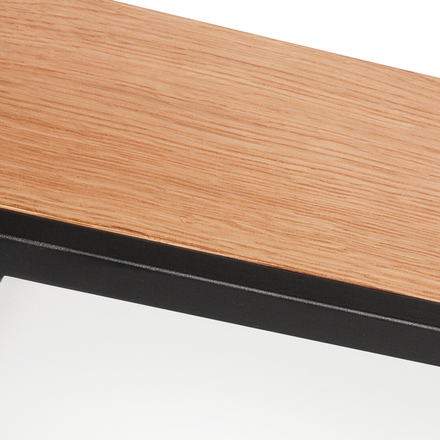 Laevalgusti OAK SQUARE 4xE27/15W/230V 39x39 cm tamm/must