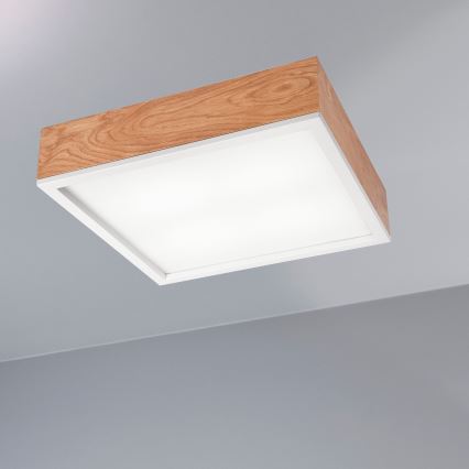 Laevalgusti OAK SQUARE 4xE27/15W/230V 39x39 cm tamm/valge