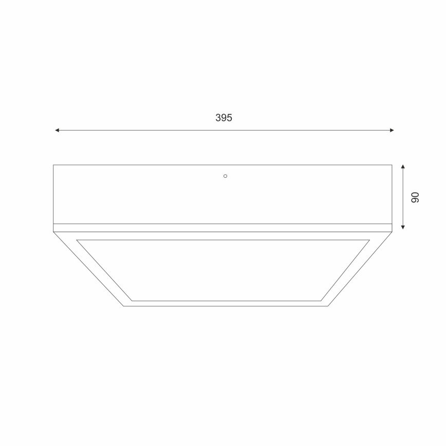 Laevalgusti OAK SQUARE 4xE27/15W/230V 39x39 cm tamm/valge