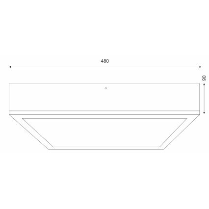 Laevalgusti OAK SQUARE 4xE27/15W/230V 48x48 cm tamm/must