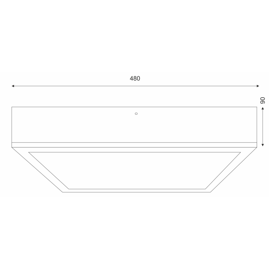 Laevalgusti OAK SQUARE 4xE27/15W/230V 48x48 cm tamm/must