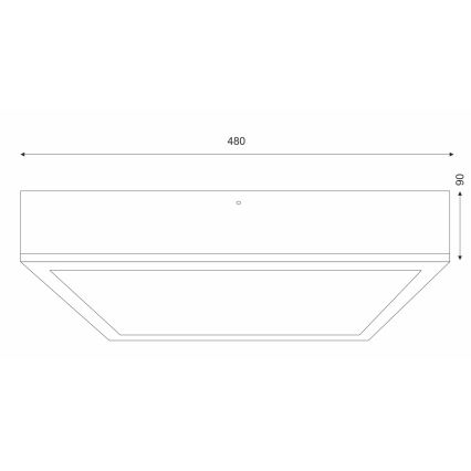 Laevalgusti OAK SQUARE 4xE27/15W/230V 48x48 cm tamm/valge