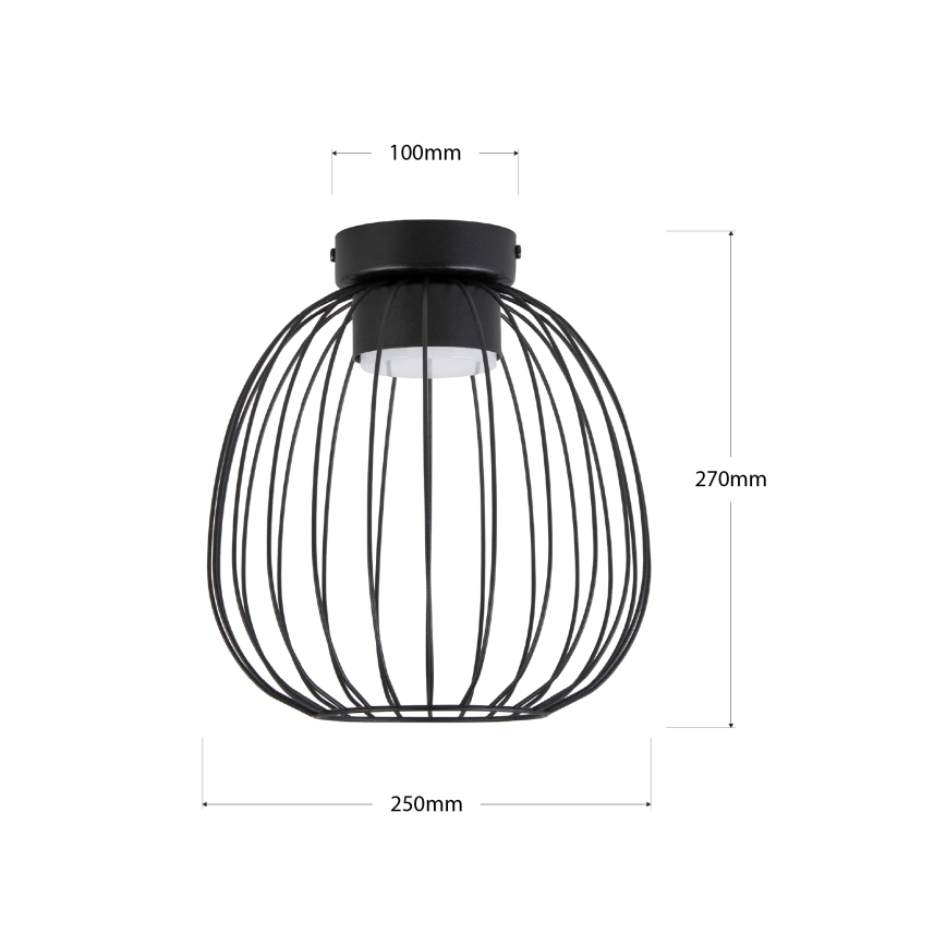 Laevalgusti OVELLA 1xGX53/10W/230V Ø 25 cm, must