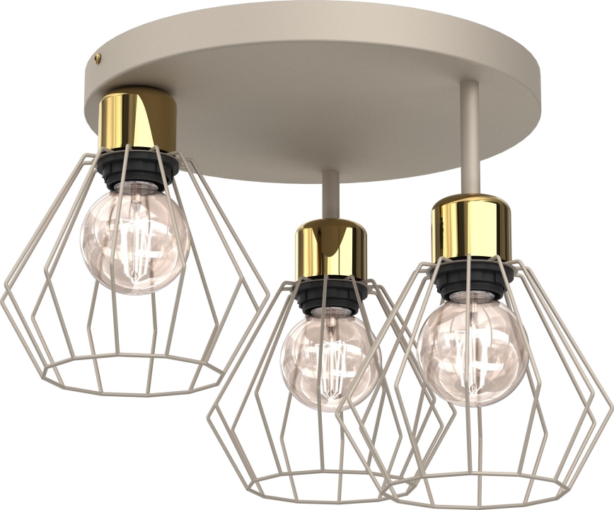 Laevalgusti PARKLA 3xE27/15W/230V beež/kuldne