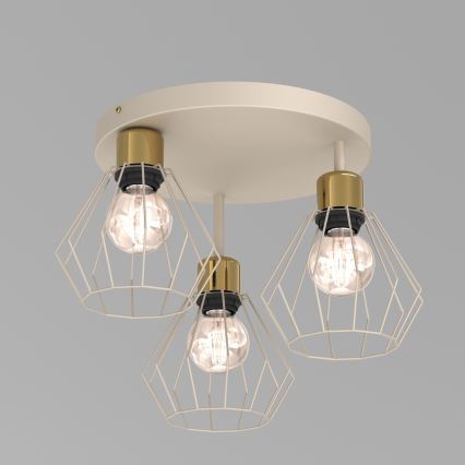 Laevalgusti PARKLA 3xE27/15W/230V beež/kuldne