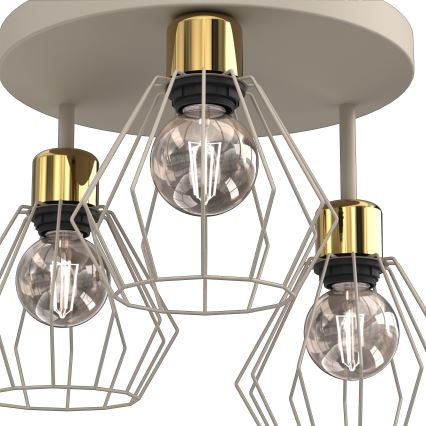 Laevalgusti PARKLA 3xE27/15W/230V beež/kuldne