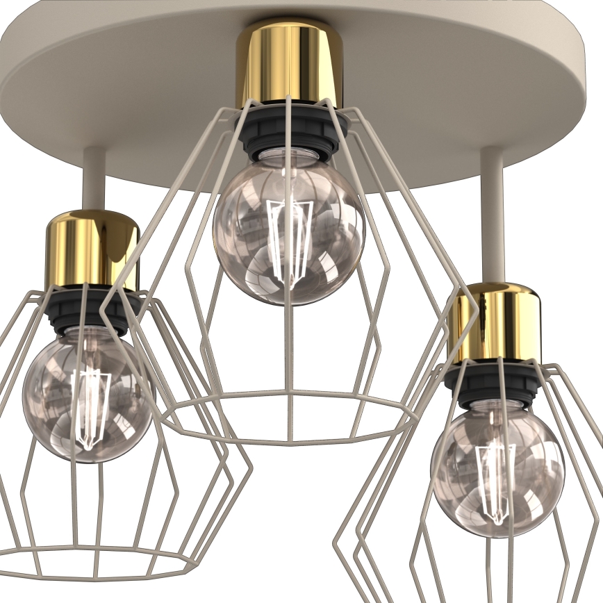 Laevalgusti PARKLA 3xE27/15W/230V beež/kuldne