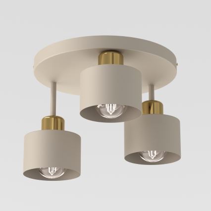 Laevalgusti PARKLA 3xE27/15W/230V beež/kuldne