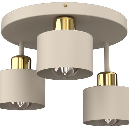 Laevalgusti PARKLA 3xE27/15W/230V beež/kuldne