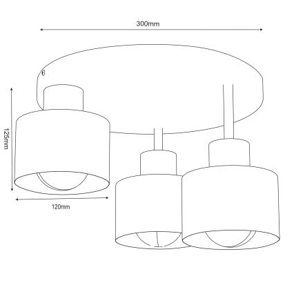 Laevalgusti PARKLA 3xE27/15W/230V must