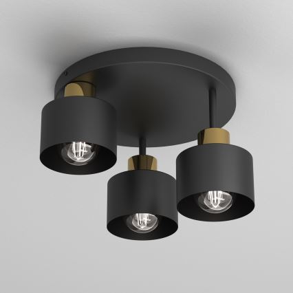 Laevalgusti PARKLA 3xE27/15W/230V must/kuldne