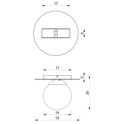 Laevalgusti PLATO 1xE14/40W/230V d. 19 cm