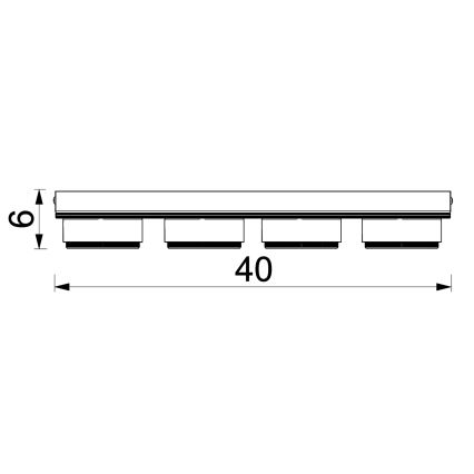 Laevalgusti SEMA 4xGX53/15W/230V must/pruun/tamm