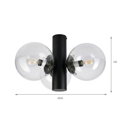 Laevalgusti SFERIO 3xE14/5W/230V must/läbipaistev
