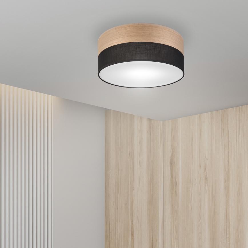 Laevalgusti SIRJA WOOD 1xE27/15W/230V d. 35 cm must/tamm