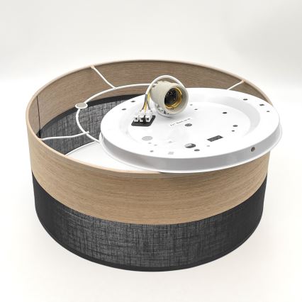 Laevalgusti SIRJA WOOD 1xE27/15W/230V d. 35 cm must/tamm