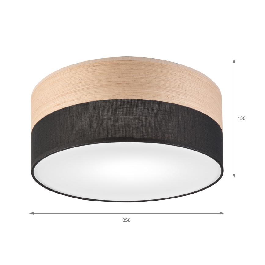 Laevalgusti SIRJA WOOD 1xE27/15W/230V d. 35 cm must/tamm