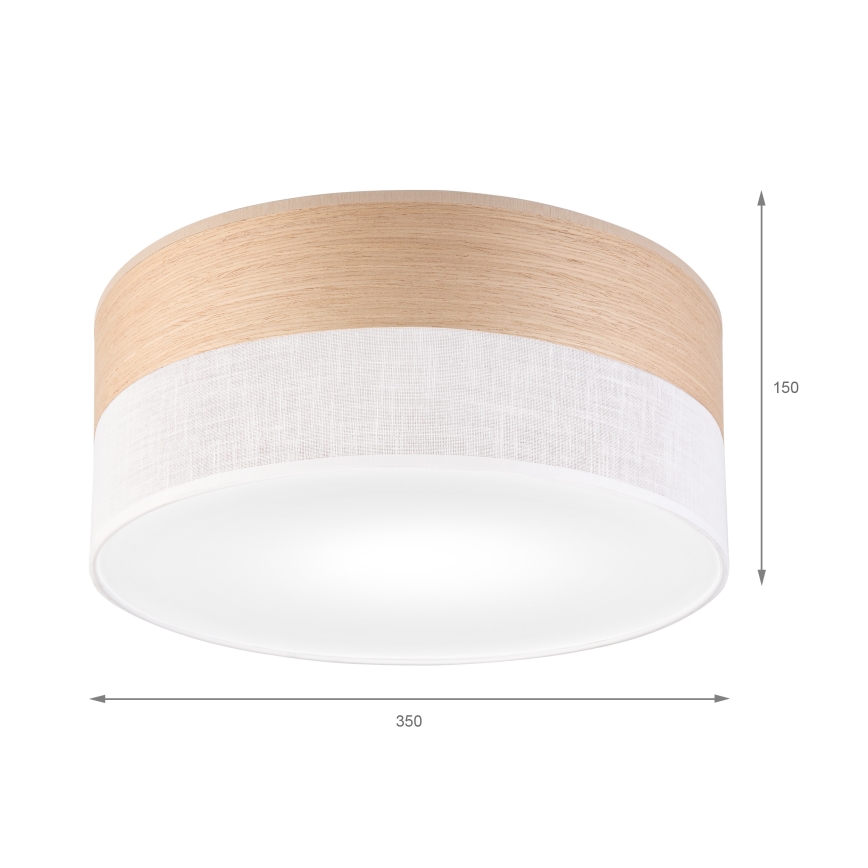 Laevalgusti SIRJA WOOD 1xE27/15W/230V d. 35 cm valge/tamm