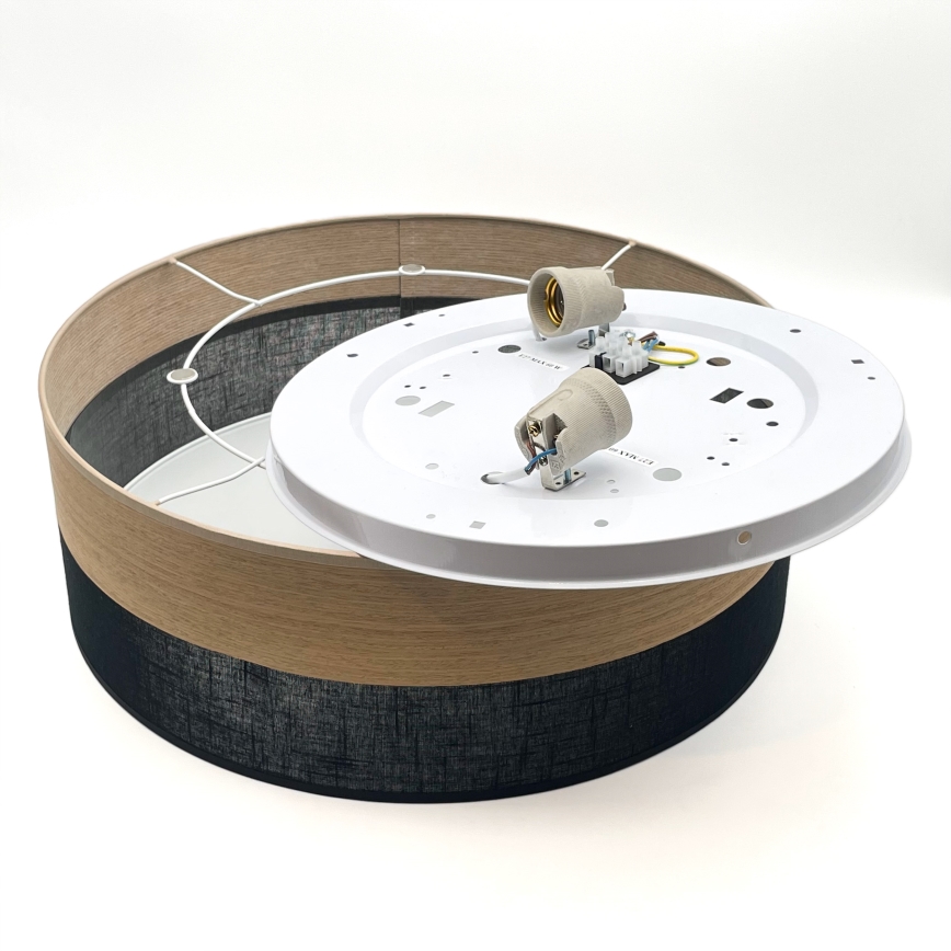 Laevalgusti SIRJA WOOD 2xE27/15W/230V d. 45 cm must/tamm