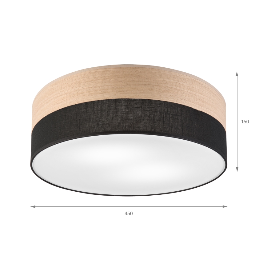 Laevalgusti SIRJA WOOD 2xE27/15W/230V d. 45 cm must/tamm