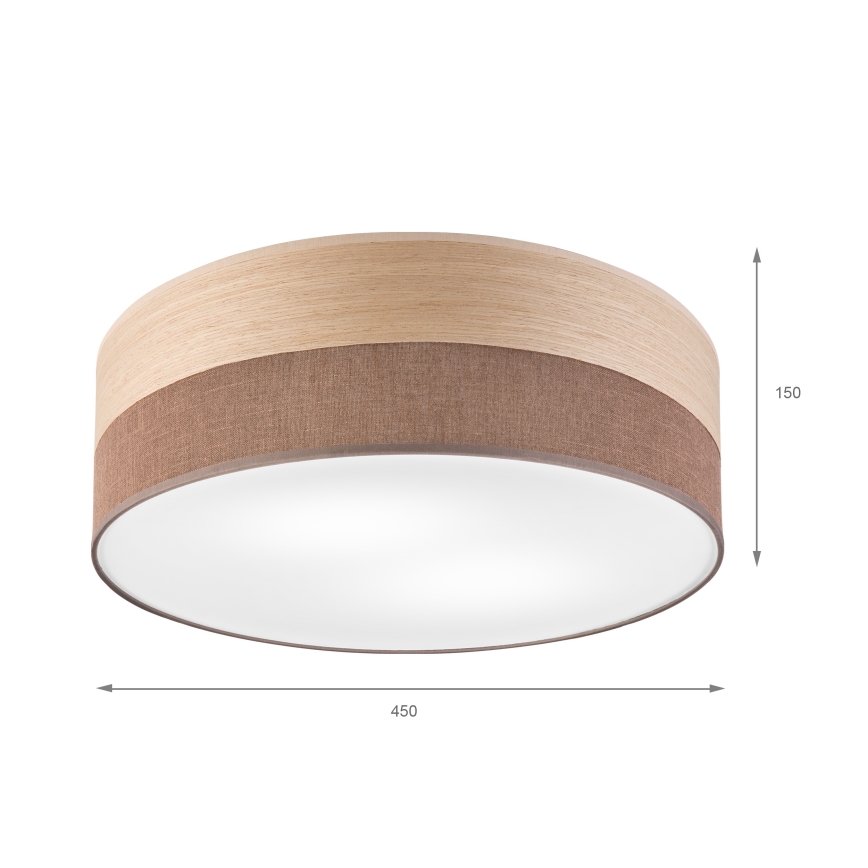 Laevalgusti SIRJA WOOD 2xE27/15W/230V d. 45 cm pruun/tamm