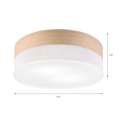 Laevalgusti SIRJA WOOD 2xE27/15W/230V d. 45 cm valge/tamm