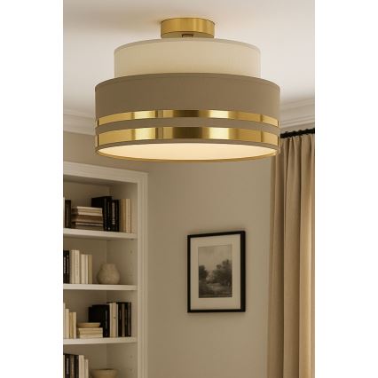 Laevalgusti TAMI 1xE27/60W/230V d. 40 cm beež/pruun/kuldne