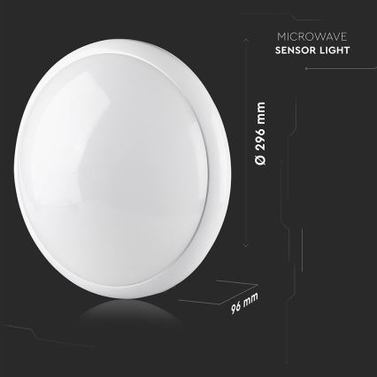 Laevalgusti vannituppa anduriga 1xE27/60W/230V IP44 ø 29,6 cm