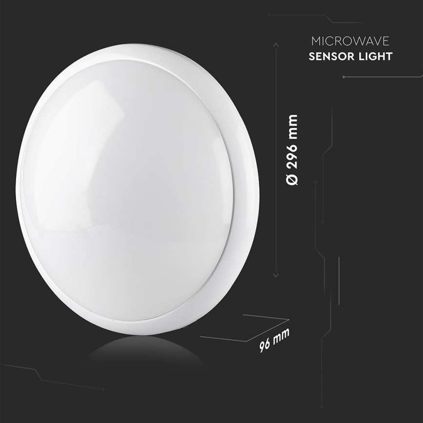Laevalgusti vannituppa anduriga 1xE27/60W/230V IP44 ø 29,6 cm