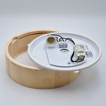 Laevalgusti vannituppa NATURAL 2xE27/15W/230V IP54 mänd ø 27 cm - FSC sertifitseeritud