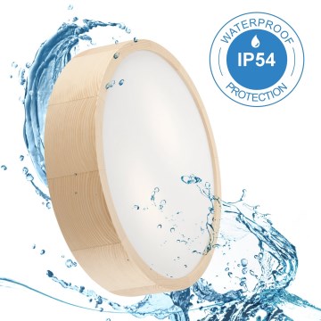 Laevalgusti vannituppa NATURAL 3xE27/15W/230V IP54 mänd ø 37 cm - FSC sertifitseeritud