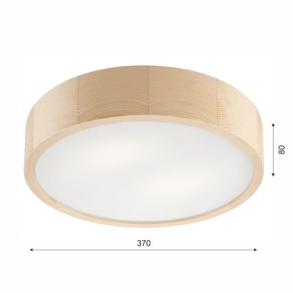 Laevalgusti vannituppa NATURAL 3xE27/15W/230V IP54 mänd ø 37 cm - FSC sertifitseeritud
